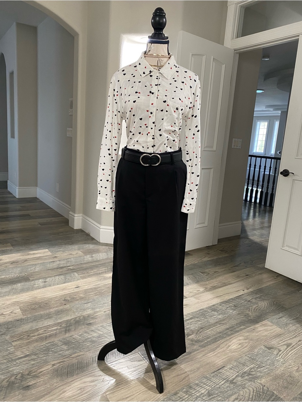 Cute Rails Nordstrom Heart Button Down Blouse size Small